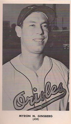 1957-59 Baltimore Orioles Photocards #NNO Myron N. Ginsberg Front