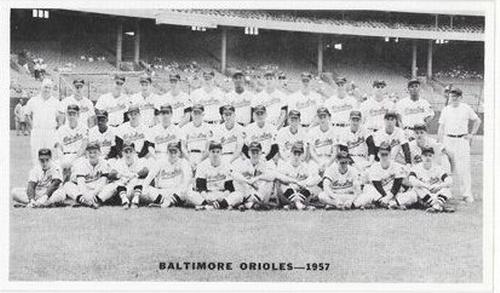1957-59 Baltimore Orioles Photocards #NNO 1957 Baltimore Orioles Team Front