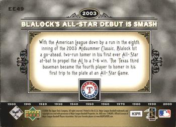 2006 Upper Deck Epic - Events #EE49 Hank Blalock Back