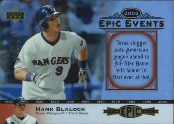 2006 Upper Deck Epic - Events #EE49 Hank Blalock Front