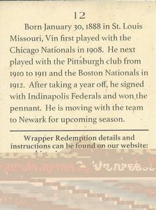 2019 Historic Autographs The Federal League - Purple #12 Vin Campbell Back