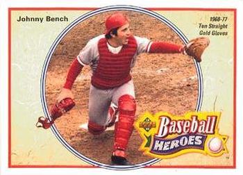 1992 Upper Deck - Baseball Heroes: Johnny Bench and Joe Morgan #38 Johnny Bench Front