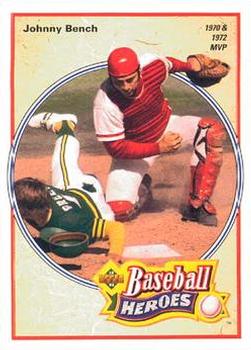 1992 Upper Deck - Baseball Heroes: Johnny Bench and Joe Morgan #39 Johnny Bench Front