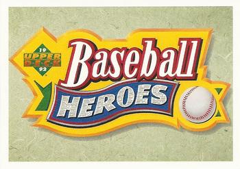1992 Upper Deck - Baseball Heroes: Johnny Bench and Joe Morgan #NNO Header Card Front