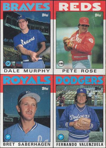 1986 Topps #M-P Dale Murphy / Pete Rose / Bret Saberhagen / Fernando Valenzuela Front