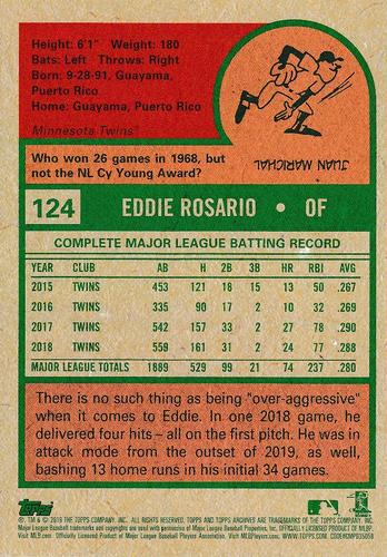 2019 Topps Archives 5x7 - Gold 5x7 #124 Eddie Rosario Back