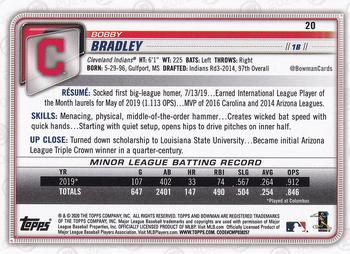 2020 Bowman #20 Bobby Bradley Back