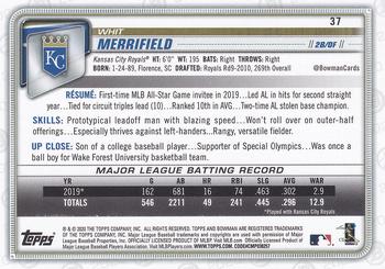 2020 Bowman #37 Whit Merrifield Back