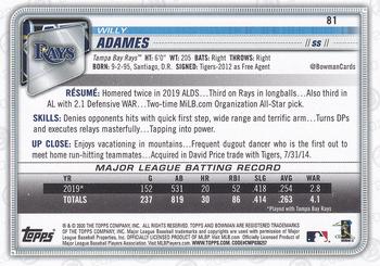 2020 Bowman #81 Willy Adames Back