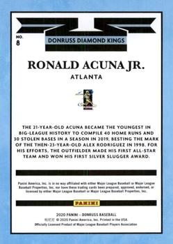 2020 Donruss #8 Ronald Acuna Jr. Back