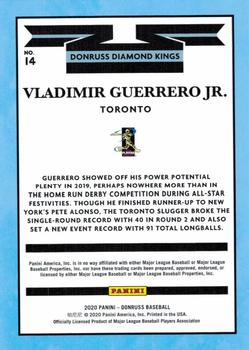 2020 Donruss #14 Vladimir Guerrero Jr. Back