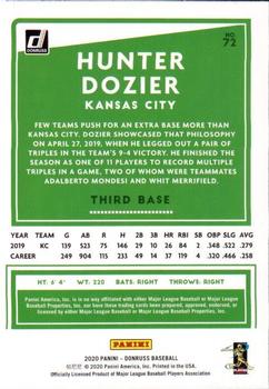 2020 Donruss #72 Hunter Dozier Back