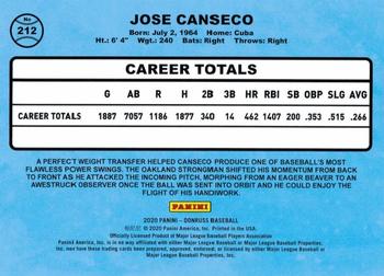 2020 Donruss #212 Jose Canseco Back