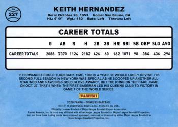 2020 Donruss #227 Keith Hernandez Back