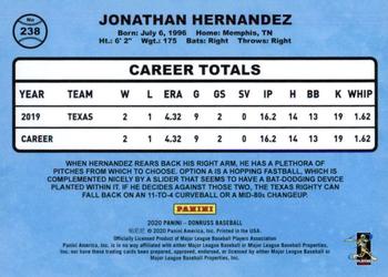 2020 Donruss #238 Jonathan Hernandez Back
