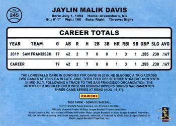 2020 Donruss #245 Jaylin Davis Back