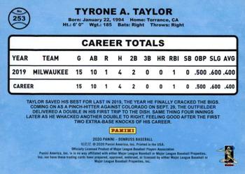 2020 Donruss #253 Tyrone Taylor Back
