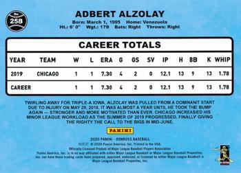 2020 Donruss #258 Adbert Alzolay Back