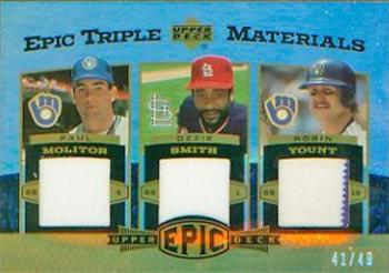 2006 Upper Deck Epic - Triple Materials #EM3-MSY Paul Molitor / Ozzie Smith / Robin Yount Front