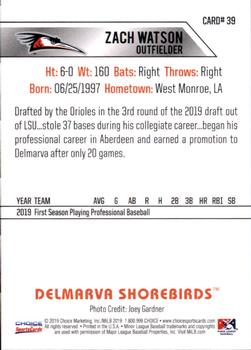 2019 Choice Delmarva Shorebirds Update #39 Zach Watson Back