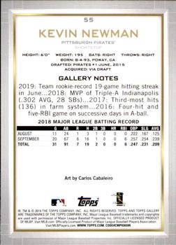 2019 Topps Gallery #55 Kevin Newman Back