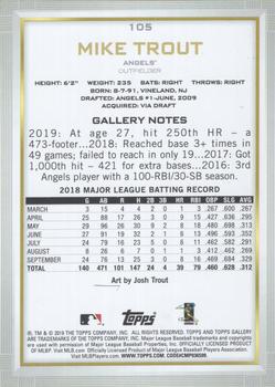 2019 Topps Gallery #105 Mike Trout Back
