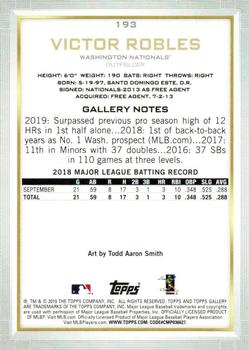 2019 Topps Gallery #193 Victor Robles Back