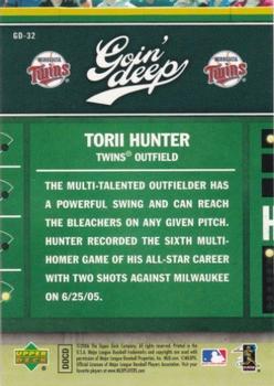2006 Upper Deck First Pitch - Goin Deep #GD-32 Torii Hunter Back