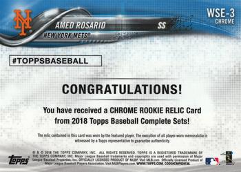 2018 Topps - Walmart Retail Chrome Rookie Relic #WSE-3 Amed Rosario Back