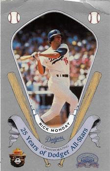 1987 Los Angeles Dodgers All-Stars Smokey #23 Rick Monday Front