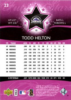 2006 Upper Deck Future Stars - Purple #23 Todd Helton Back