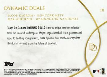 2019 Topps On-Demand Dynamic Duals #10 Jacob DeGrom / Max Scherzer Back