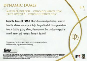 2019 Topps On-Demand Dynamic Duals - Dual Autograph #8-A Michael Kopech / Eloy Jimenez Back