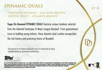 2019 Topps On-Demand Dynamic Duals - Dual Autograph #11-A Freddie Freeman / Austin Riley Back
