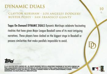 2019 Topps On-Demand Dynamic Duals - Dynamic Matchups #10 Clayton Kershaw / Buster Posey Back