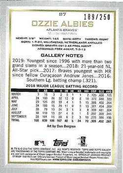 2019 Topps Gallery - Private Issue #87 Ozzie Albies Back