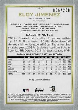 2019 Topps Gallery - Private Issue #147 Eloy Jimenez Back
