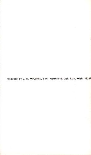 1970 JD McCarthy Postcards #NNO Bob Montgomery Back