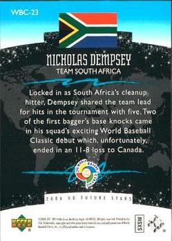2006 Upper Deck Future Stars - World Future Stars #WBC-23 Nicholas Dempsey Back
