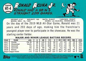 2019 Topps Gallery - Heritage #HT-4 Ronald Acuña Jr. Back
