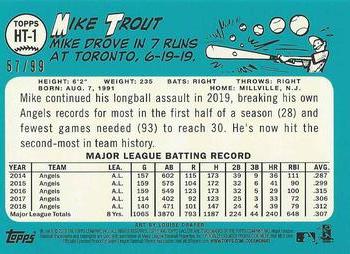 2019 Topps Gallery - Heritage Blue #HT-1 Mike Trout Back