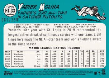 2019 Topps Gallery - Heritage Green #HT-33 Yadier Molina Back