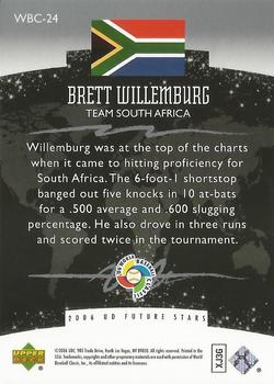2006 Upper Deck Future Stars - World Future Stars Black #WBC-24 Brett Willemburg Back