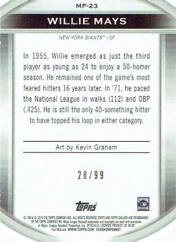 2019 Topps Gallery - Masterpiece Blue #MP-23 Willie Mays Back