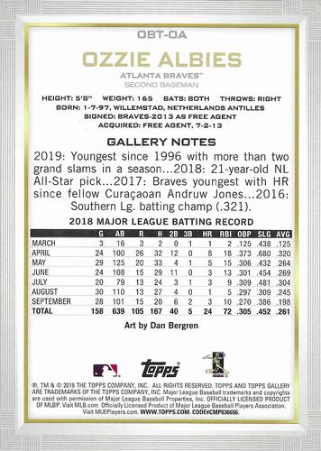 2019 Topps Gallery - Oversized Box Toppers #OBT-OA Ozzie Albies Back