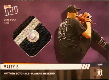 2019 Topps Now Players Weekend - Game-Worn Jersey Relic #PW-62E Matthew Boyd Front
