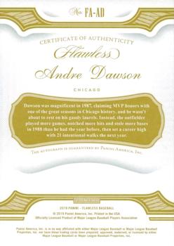 2019 Panini Flawless - Flawless Autographs Black #FA-AD Andre Dawson Back