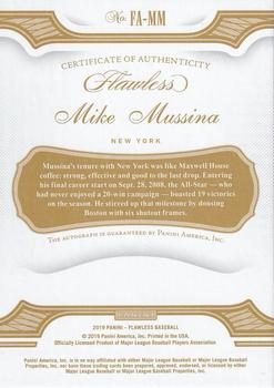 2019 Panini Flawless - Flawless Autographs Gold #FA-MM Mike Mussina Back