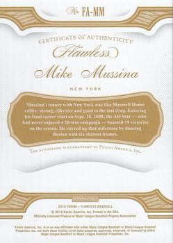 2019 Panini Flawless - Flawless Autographs Emerald #FA-MM Mike Mussina Back