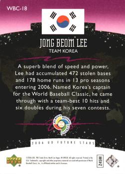 2006 Upper Deck Future Stars - World Future Stars Purple #WBC-18 Jong Beom Lee Back